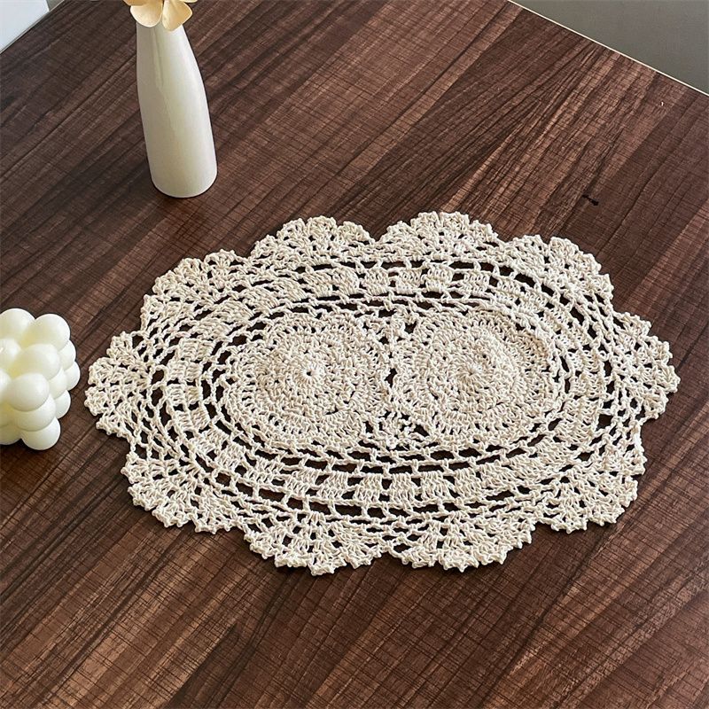 oval hand made crochet placemat