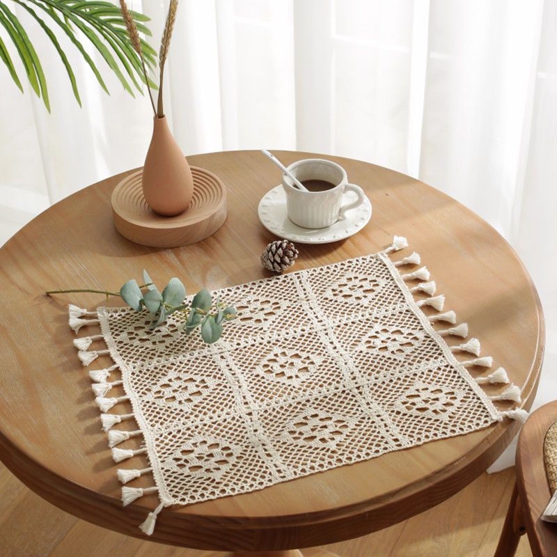 retangle hand made crochet placemat